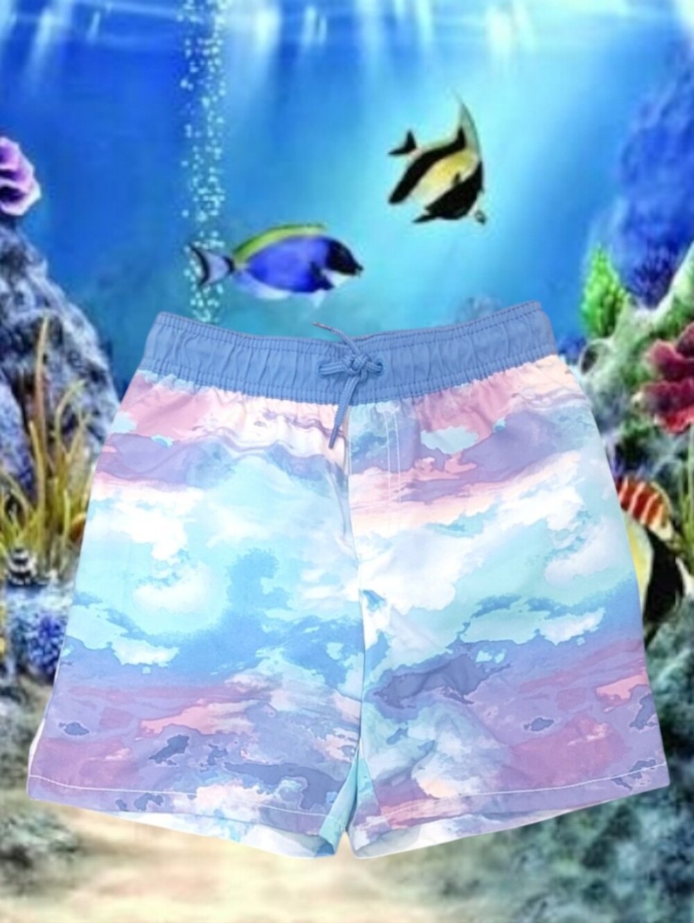 Oshkosh B'gosh Boy's Tie-dye Pastel Watercolor Swim Trunks